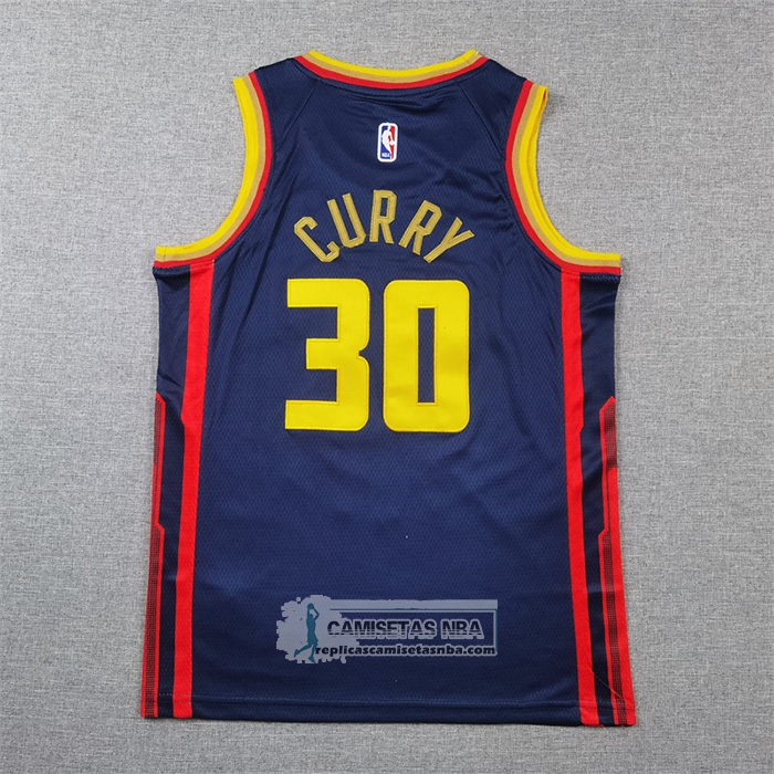 Camiseta Nino Golden State Warriors Stephen Curry NO 30 Ciudad 2024-25 Azul